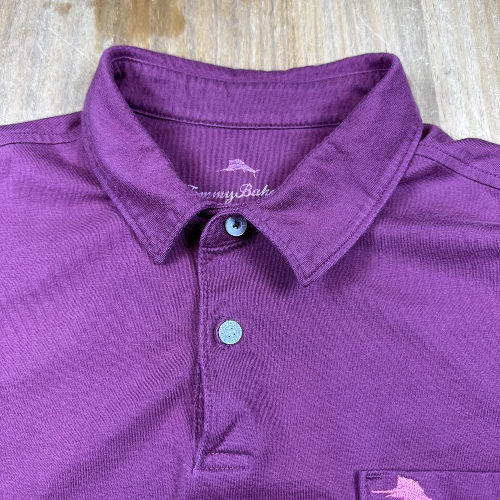 Tommy Bahama Relax Short Sleeve Polo Shirt Mens M Maroon Golf Lightweight Casual - Picture 3 of 11